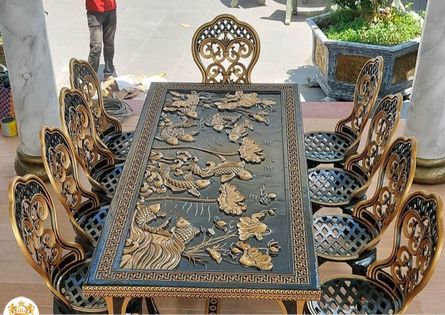 Bàn ghế nhôm đúc mẫu G08