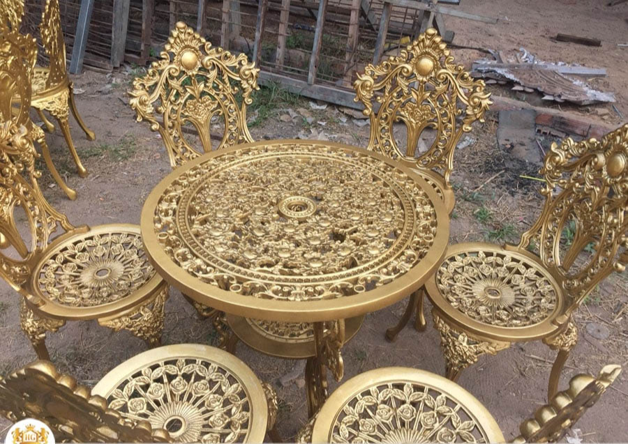 Bàn ghế nhôm đúc mẫu G04
