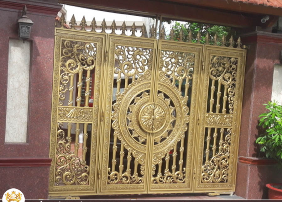 Cổng nhôm đúc 4 cánh mẫu 09