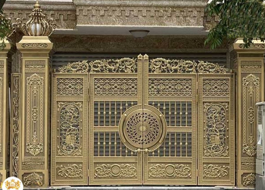 Cổng nhôm đúc 4 cánh mẫu 05