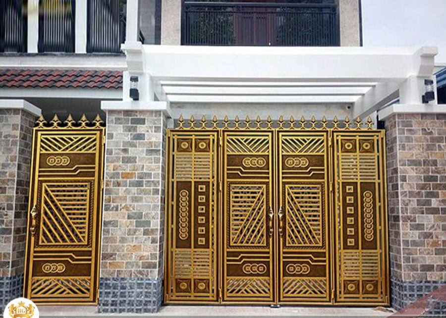 Cổng nhôm đúc 4 cánh mẫu 02