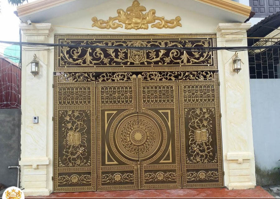 Cổng nhôm đúc 4 cánh mẫu 03