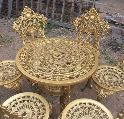 Bàn ghế nhôm đúc mẫu G04