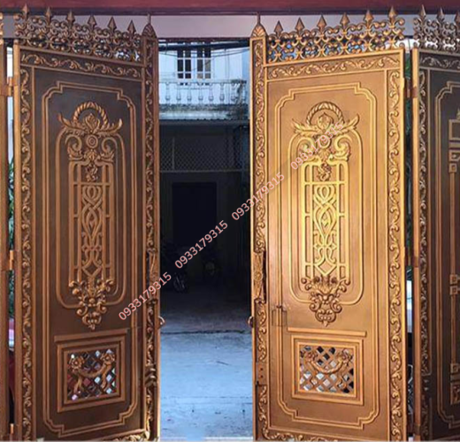 Cổng nhôm đúc 4 cánh mẫu 07