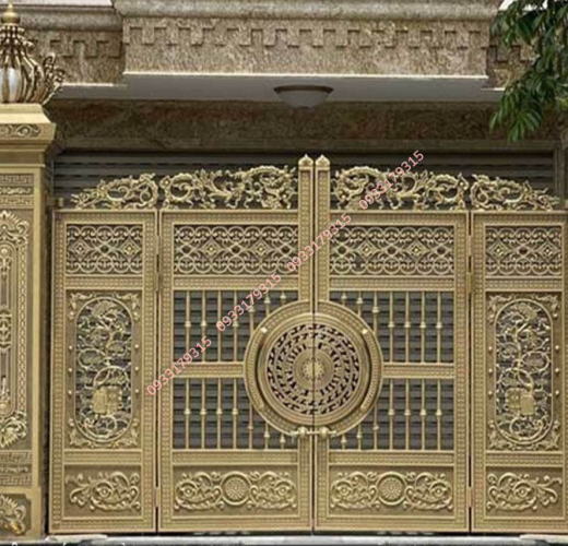 Cổng nhôm đúc 4 cánh mẫu 05